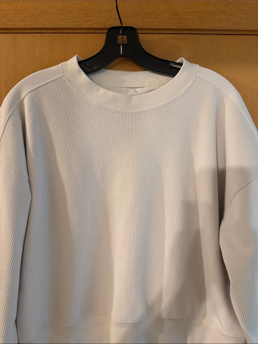 YPB Your Personal Best Women’s Ribbed Cropped Crewneck Sweatshirt Cream Small - Picture 2 of 8